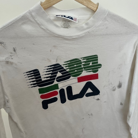 Fila Other - Vintage Fila LA84 Olympics White and Green Graphic Long Sleeve Tee